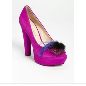 🎀ENZO ANGIOLINI PINK EARED CARPET HEELS SIZE 8